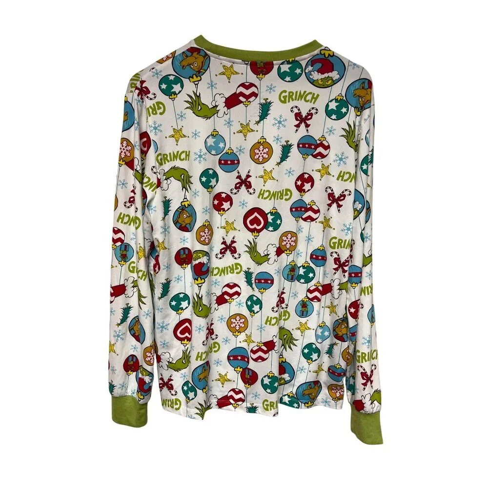 Grinch Men's Pajama Set Top Bottom Christmas Holiday Novelty Medium 38 40 PJs